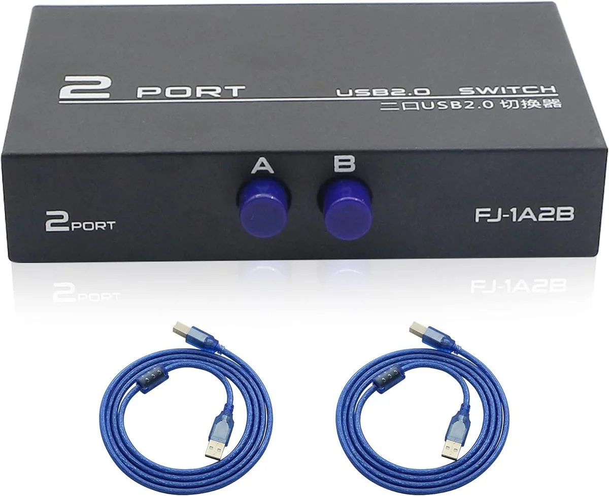 suranus suranus 2-Port USB 2.0 Switch Adapter with 2 Cables — product photo