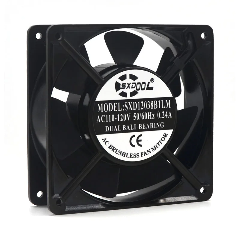 SXDOOL SXDOOL 120mm x 38mm AC Axial Case Fan 115V 110 CFM Dual Ball Bearing — product photo