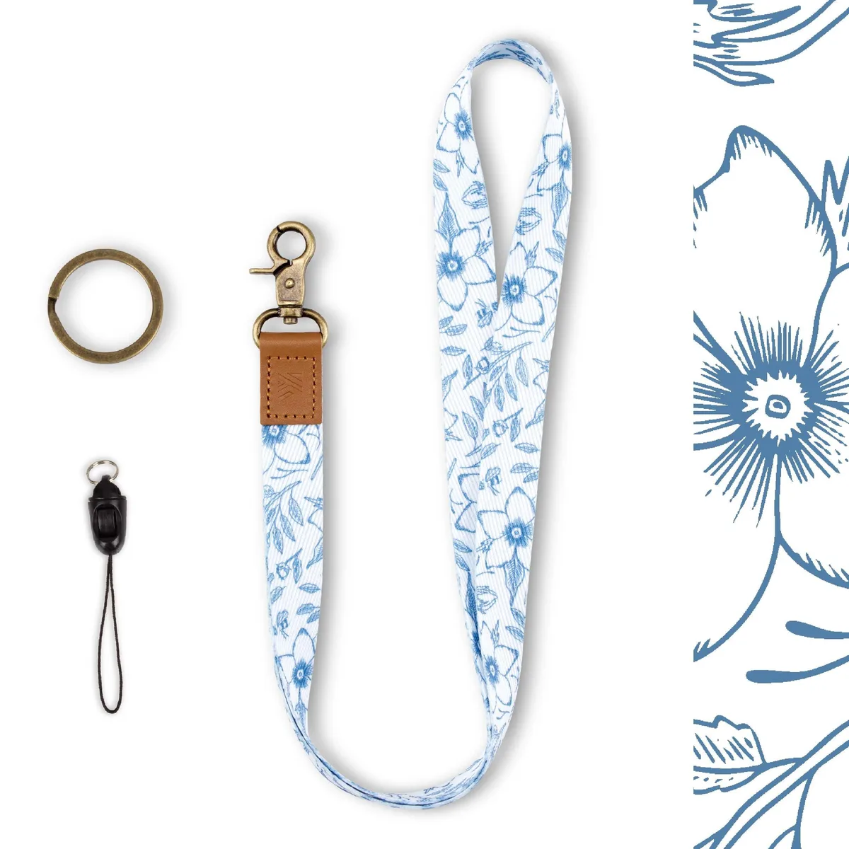  KAMT KLYD003 Large White Floral Neckwear — product photo