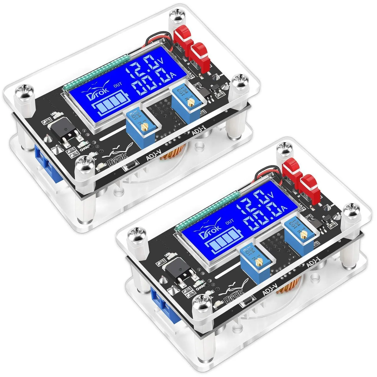 KEHIPI KEHIPI Adjustable Buck Boost Converter 6-30V to 0.5-30V 4A 60W USB LCD Case — product photo