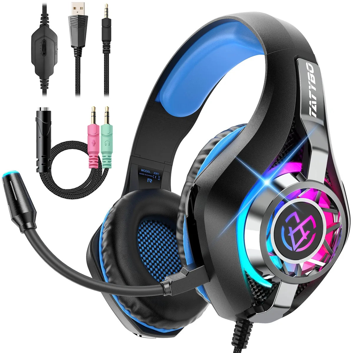  Tatybo YZ-US-GM-1B 50mm 3.5mm 32 ohm gaming headset — product photo