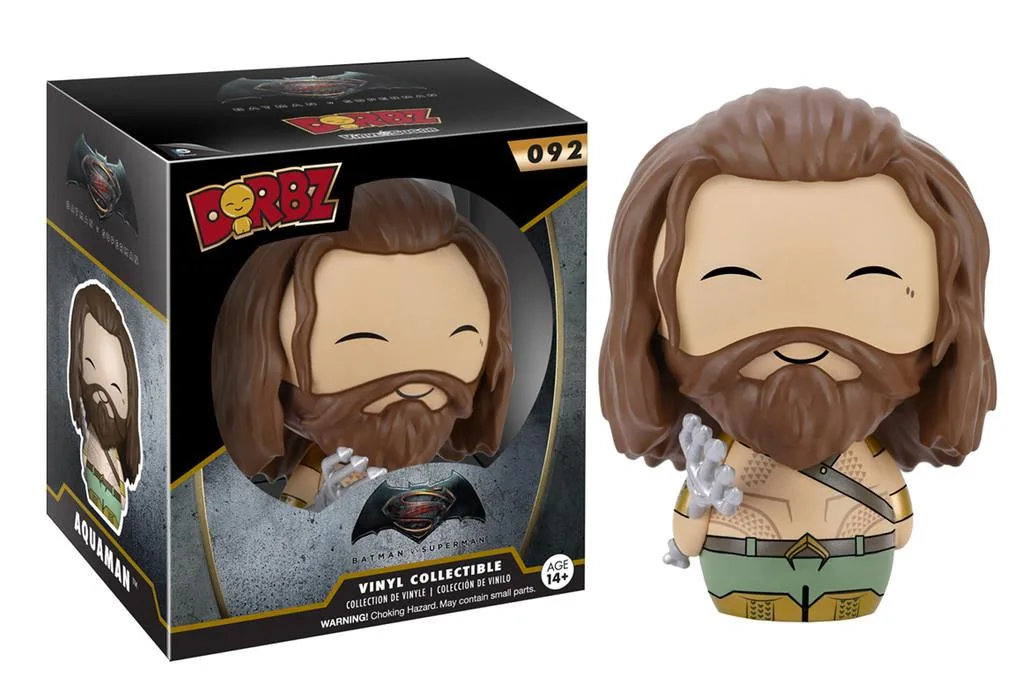 Small rounded vinyl Aquaman figure in multi-coloured finish