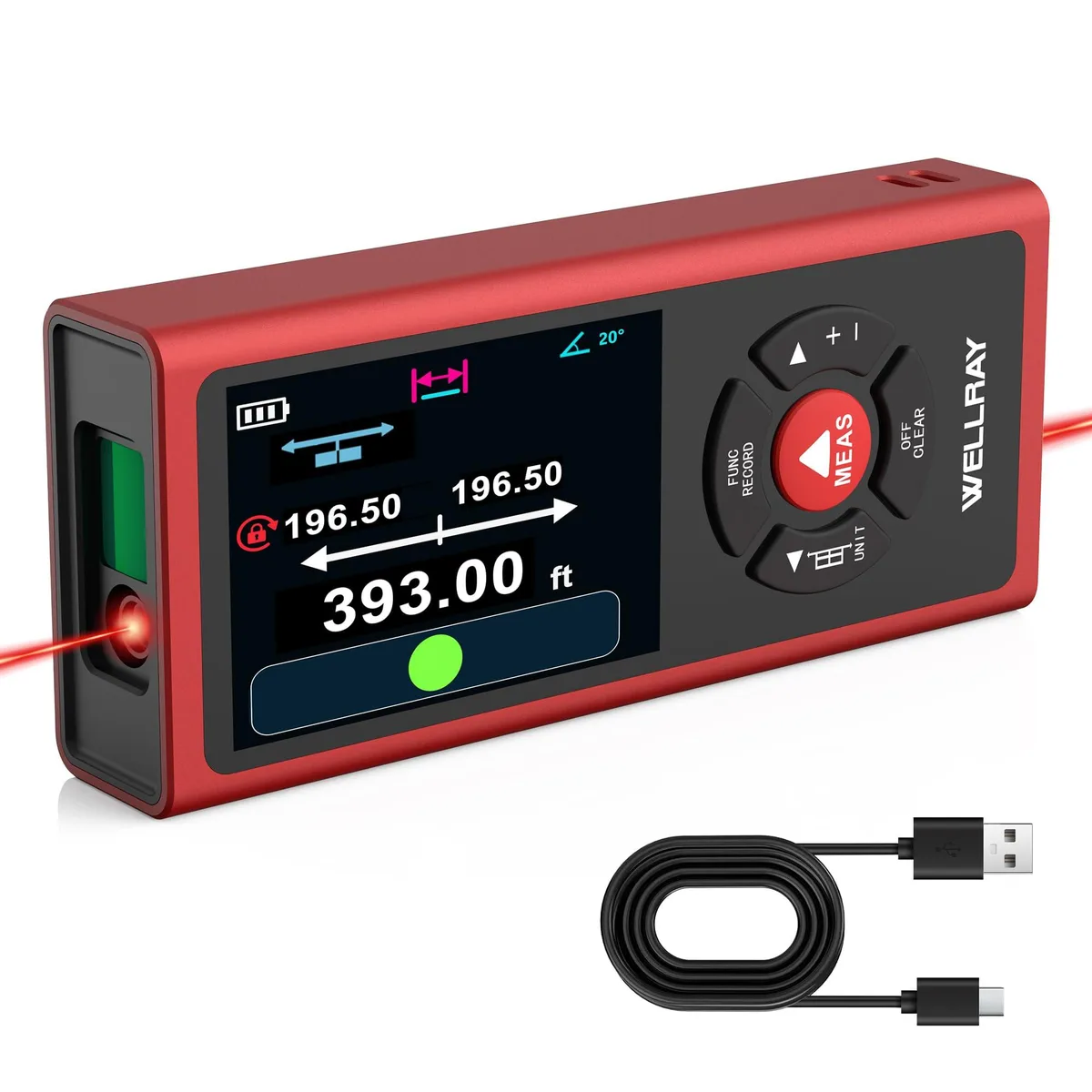  Wellray Dual Laser Measuring Tool 400Ft Rechargeable — product photo