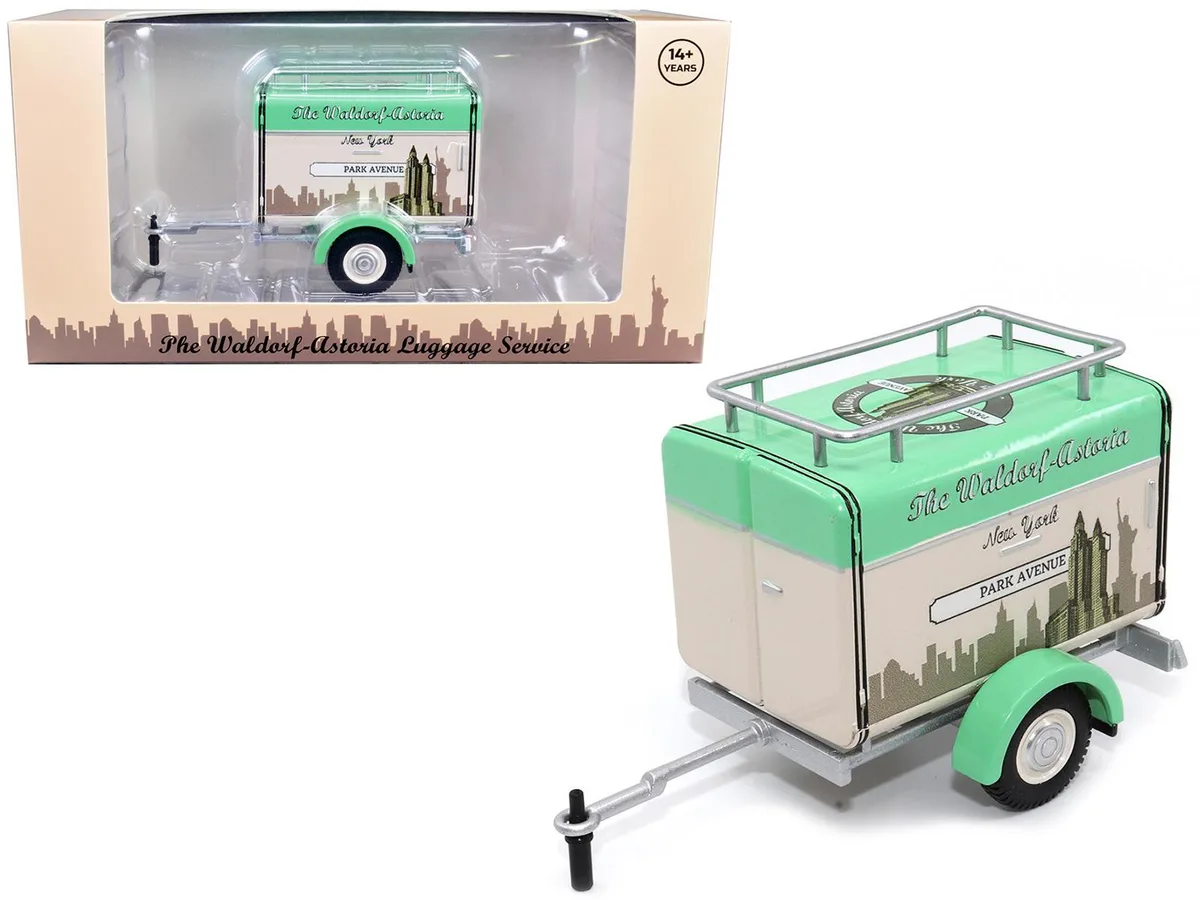 Motor City Classics Motor City Classics 1/24 Travel Trailer Beige Light Green Top Waldorf-Astoria Luggage Service NY — product photo