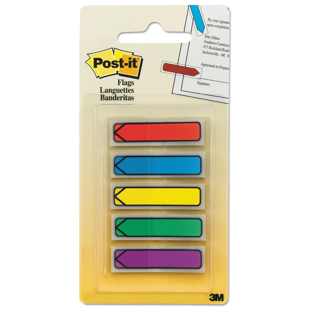 Post-it Flags Post-it Flags Arrow 1/2" Page Flags Assorted Colors 100/Pack — product photo