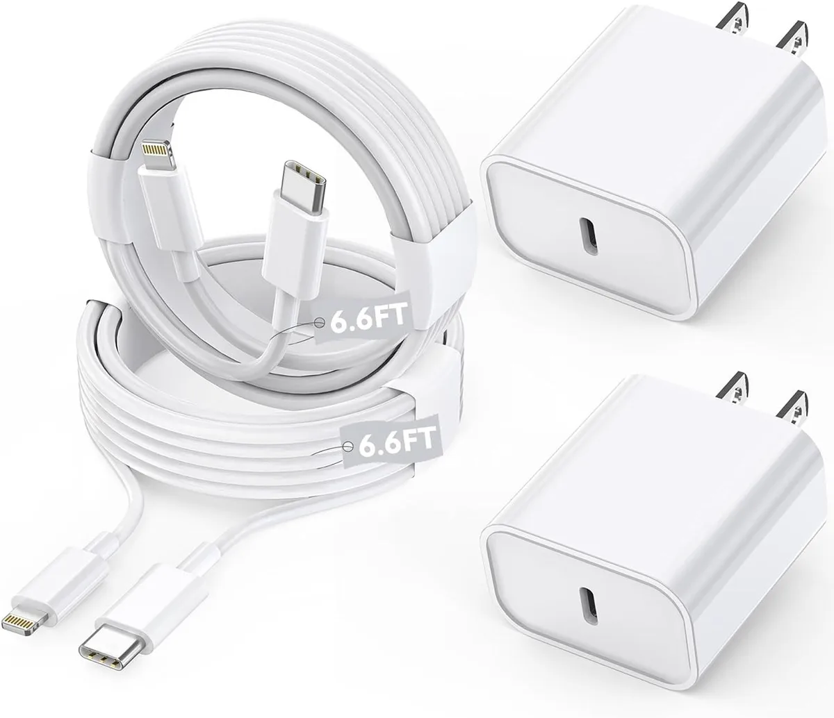 ONITOON ONITOON 2Pack PD Wall Charger 6.6FT USB-C to Lightning Cable — product photo