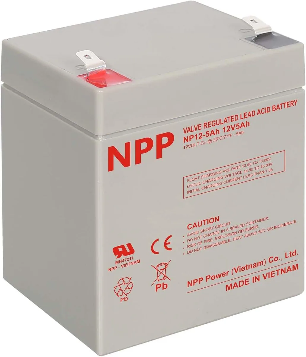 NPP Power Co., Ltd NPP Power Co., Ltd NP12-5Ah 12V 5Ah SLA Battery F1 Terminals — product photo