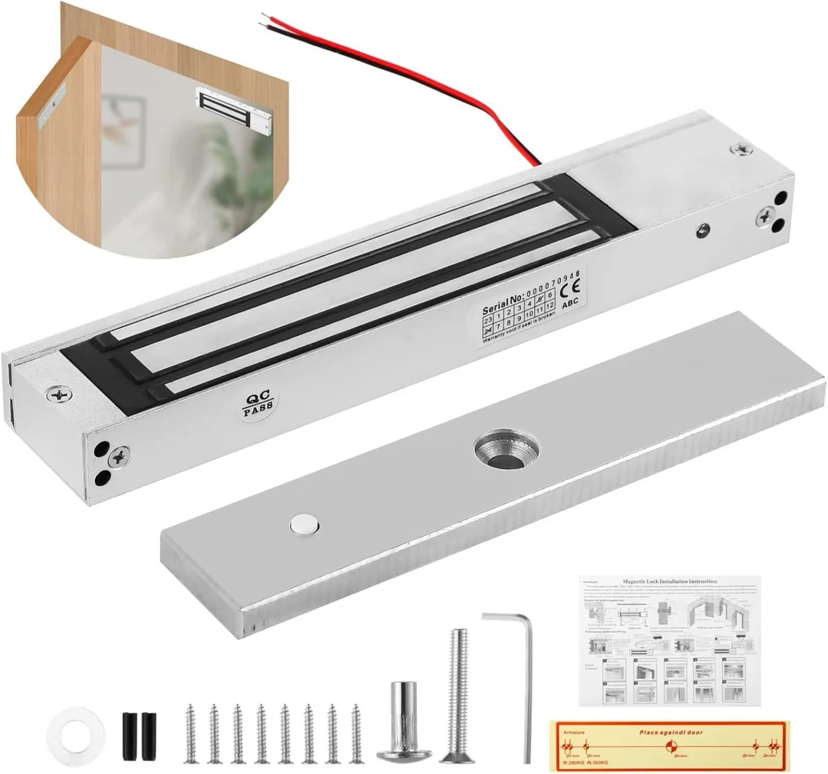 BFKK BFKK 600lbs Waterproof Magnetic Lock 12V DC Fail Safe Inswinging Door Access Barrier — product photo
