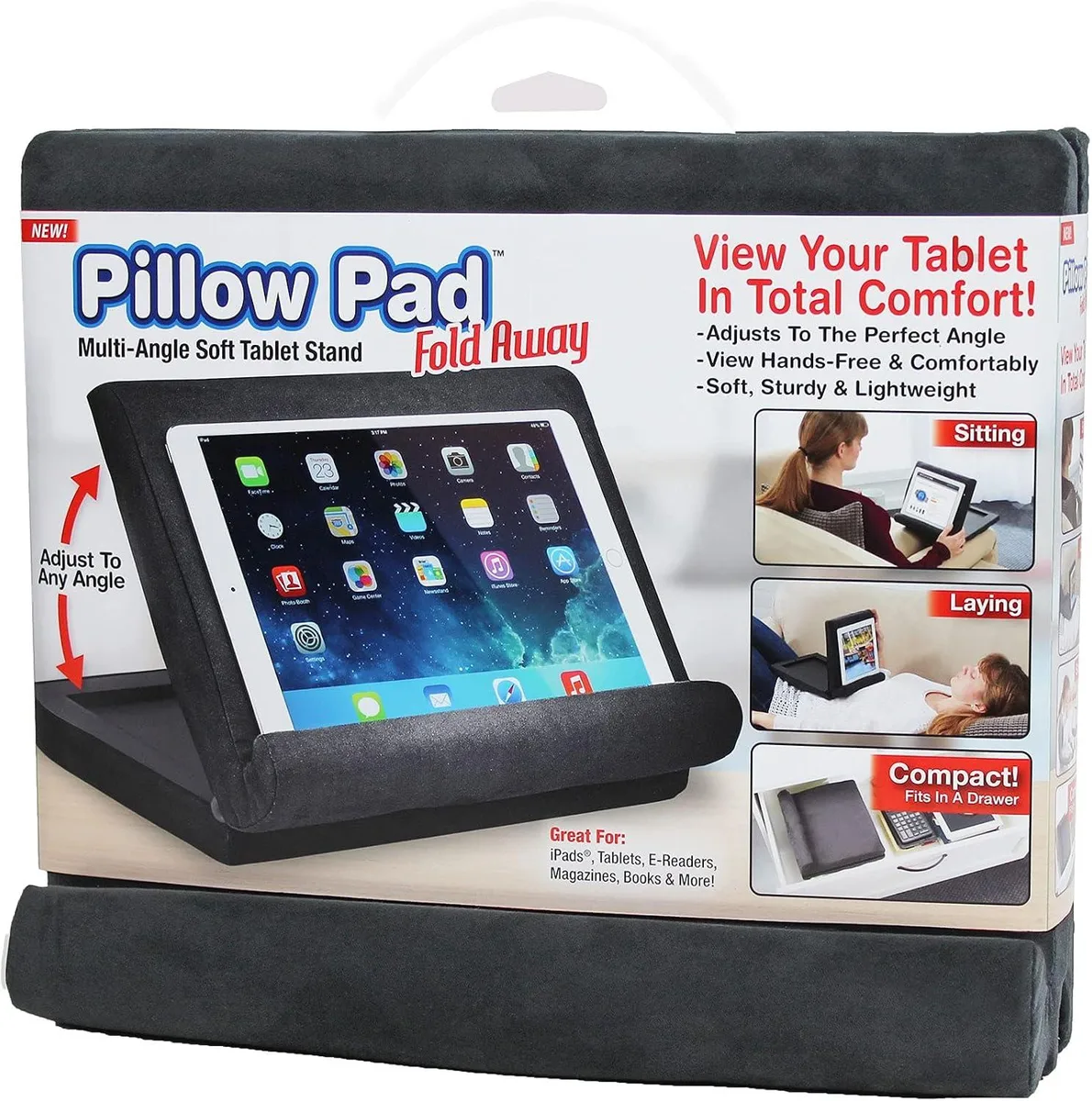 MCHOSE MCHOSE Pillow Pad Fold Away Multi-Angle Soft Tablet Stand Gray — product photo