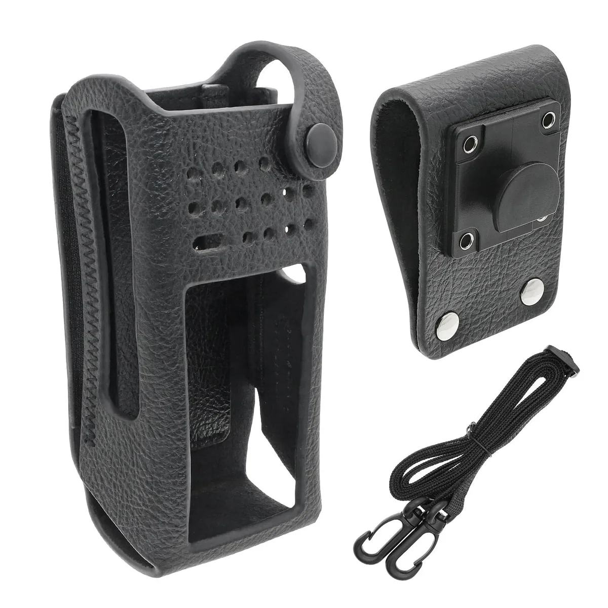  FYIOGXG Leather Case with 3" Fixed Loop D-Ring for Motorola Radios — product photo