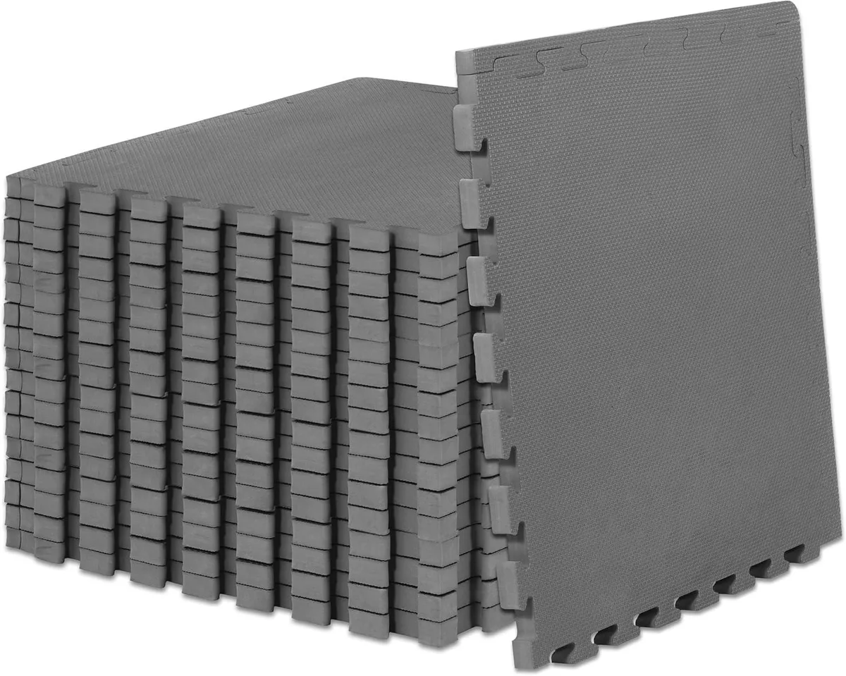 TAURKENAM TAURKENAM EVA Foam Puzzle Exercise Mat 1in Grey 18 Pack Home Gym — product photo