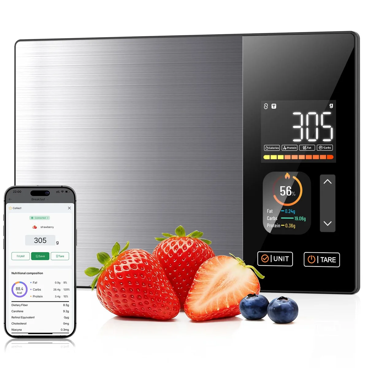 Tofitter Smart Nutrition Scale Black kn2432lb activity tracker — product photo