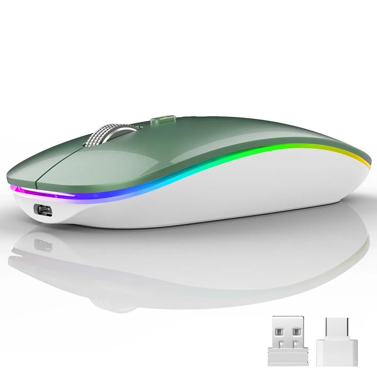  ASUS G12 Uiosmuph Gaming Mouse 2.4GHz Wired Bluetooth 16 Buttons Blacklish Green — product photo