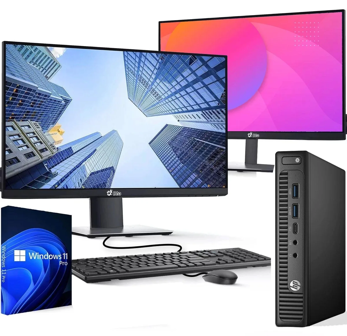 HP HP EliteDesk 800 G2 Tiny desktop PC i5-6500T 16GB DDR4 256GB 2x24 — product photo
