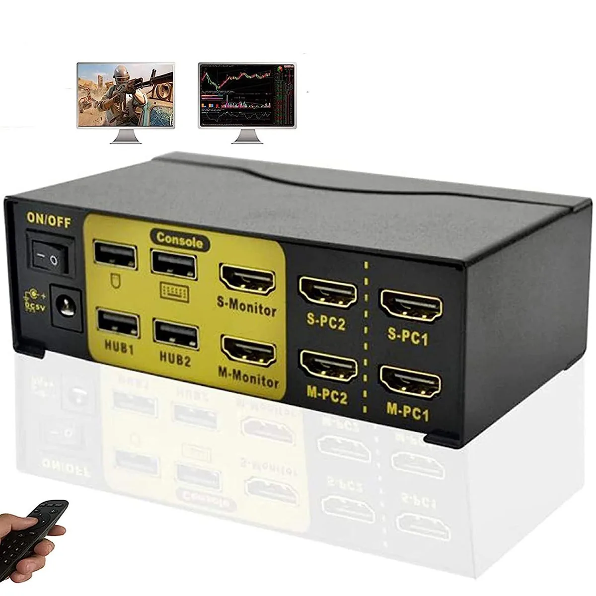 noelspace noelspace Dual Monitor KVM Switch HDMI 2 Port 4K@60Hz USB 2.0 — product photo