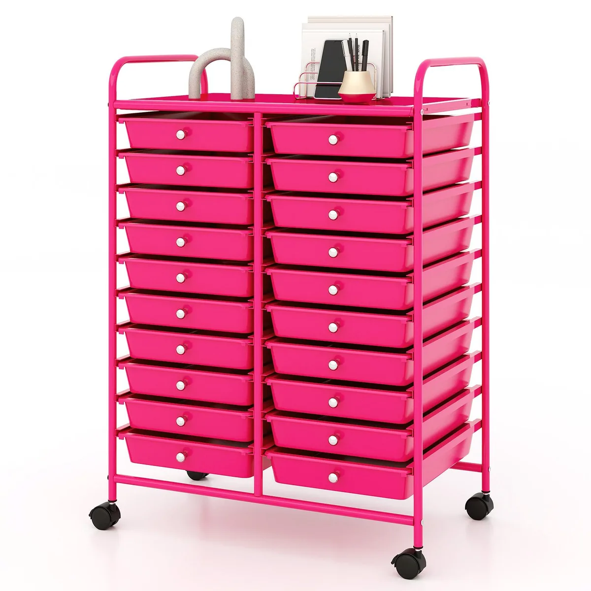 SlickBlue SlickBlue 20-Drawer Rolling Storage Cart Pink — product photo
