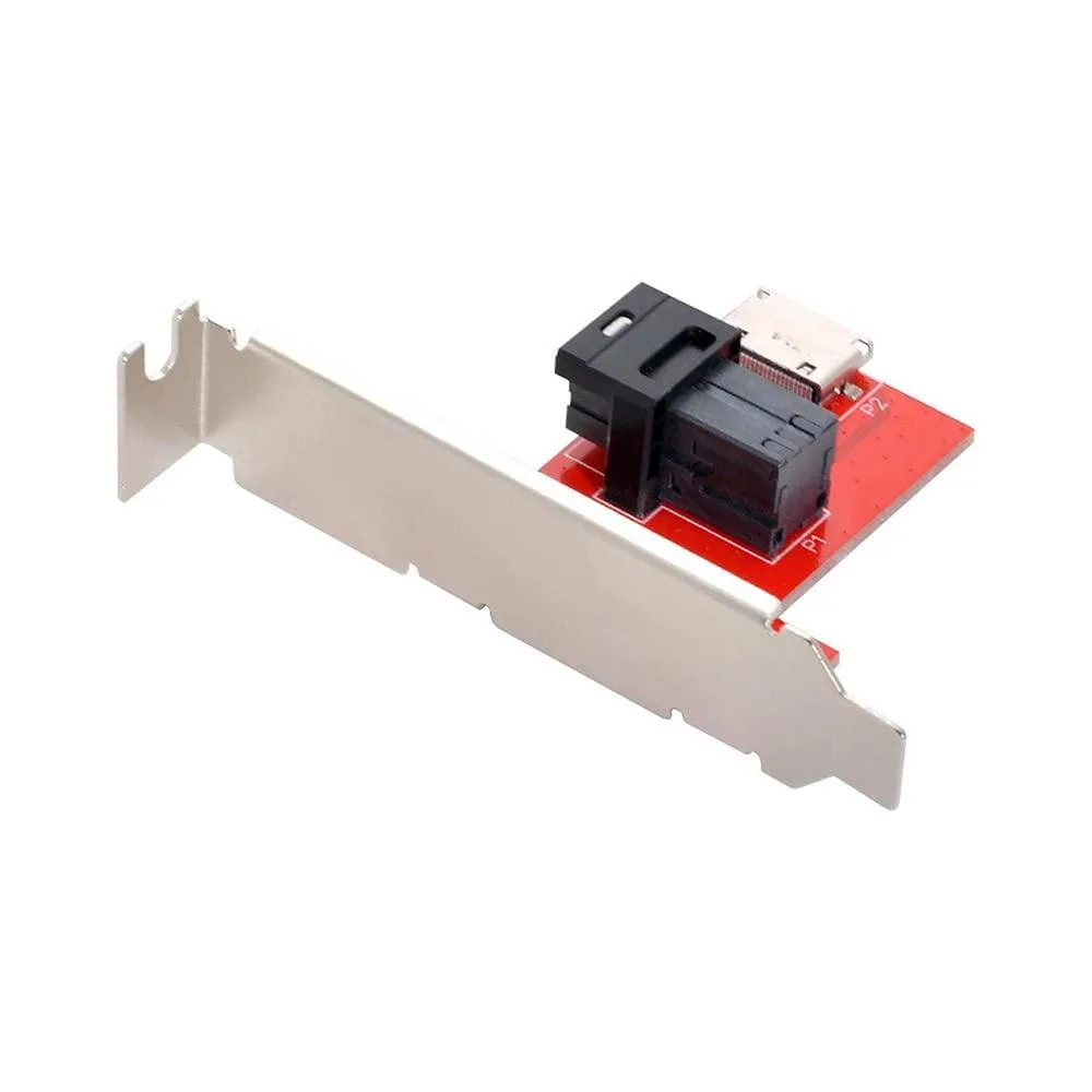 LORDWORLD LORDWORLD PCIe 4.0 Mini SAS HD SFF-8643 to Oculink SFF-8611/8612 Female Adapter with Bracket — product photo
