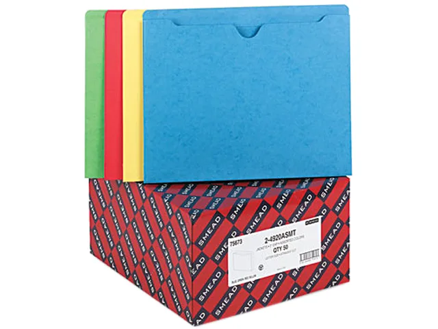 Red letter-size file jacket with 2-inch expansion and reinforced tab