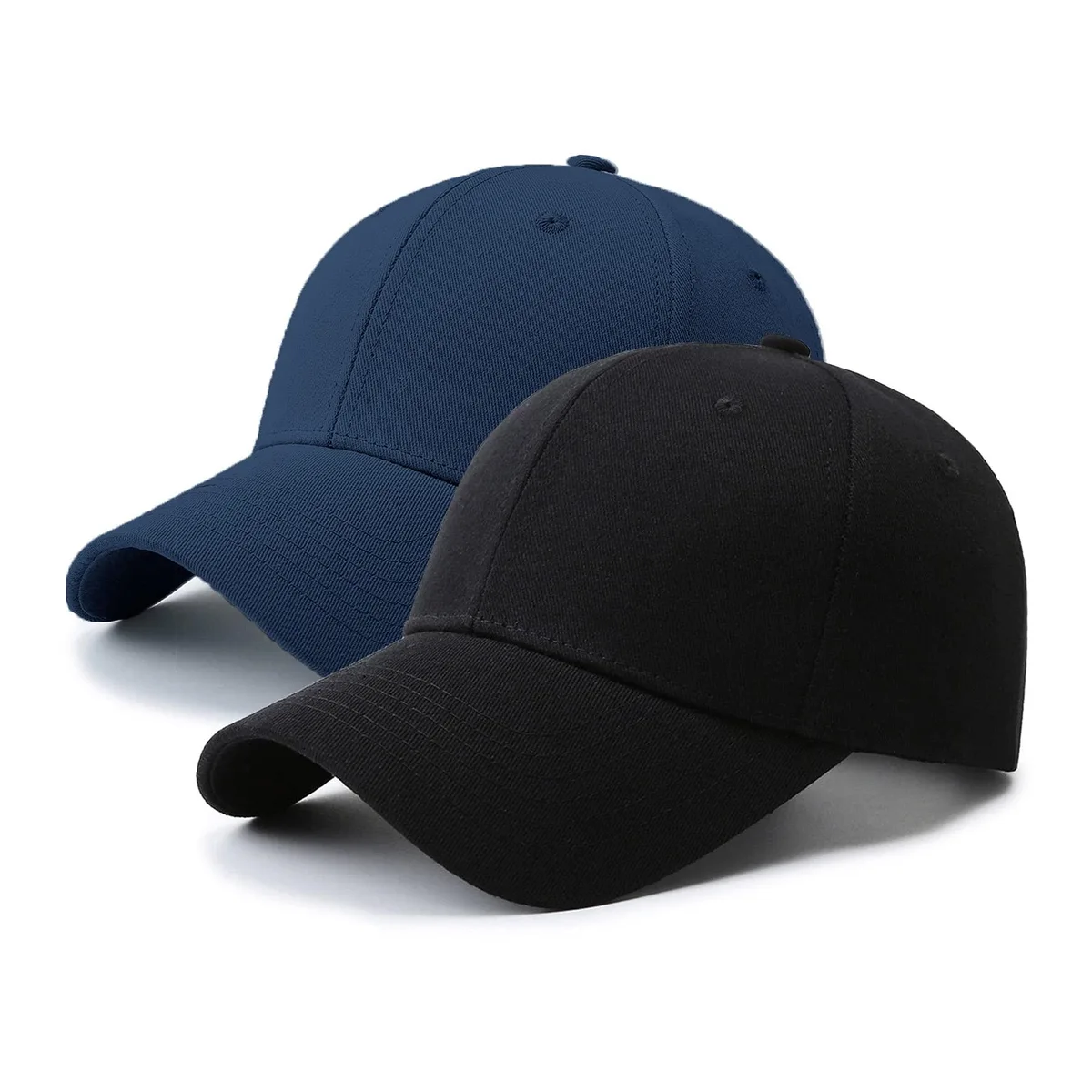 PFFY Classic Cotton Baseball Cap 2 Pack Black Blue — product photo