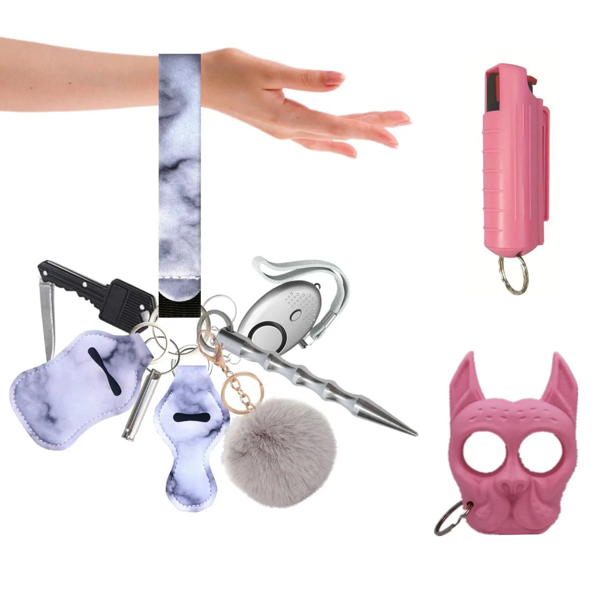 PUEZOKLY PUEZOKLY Self Defense Keychain Set Gray 10pcs — product photo