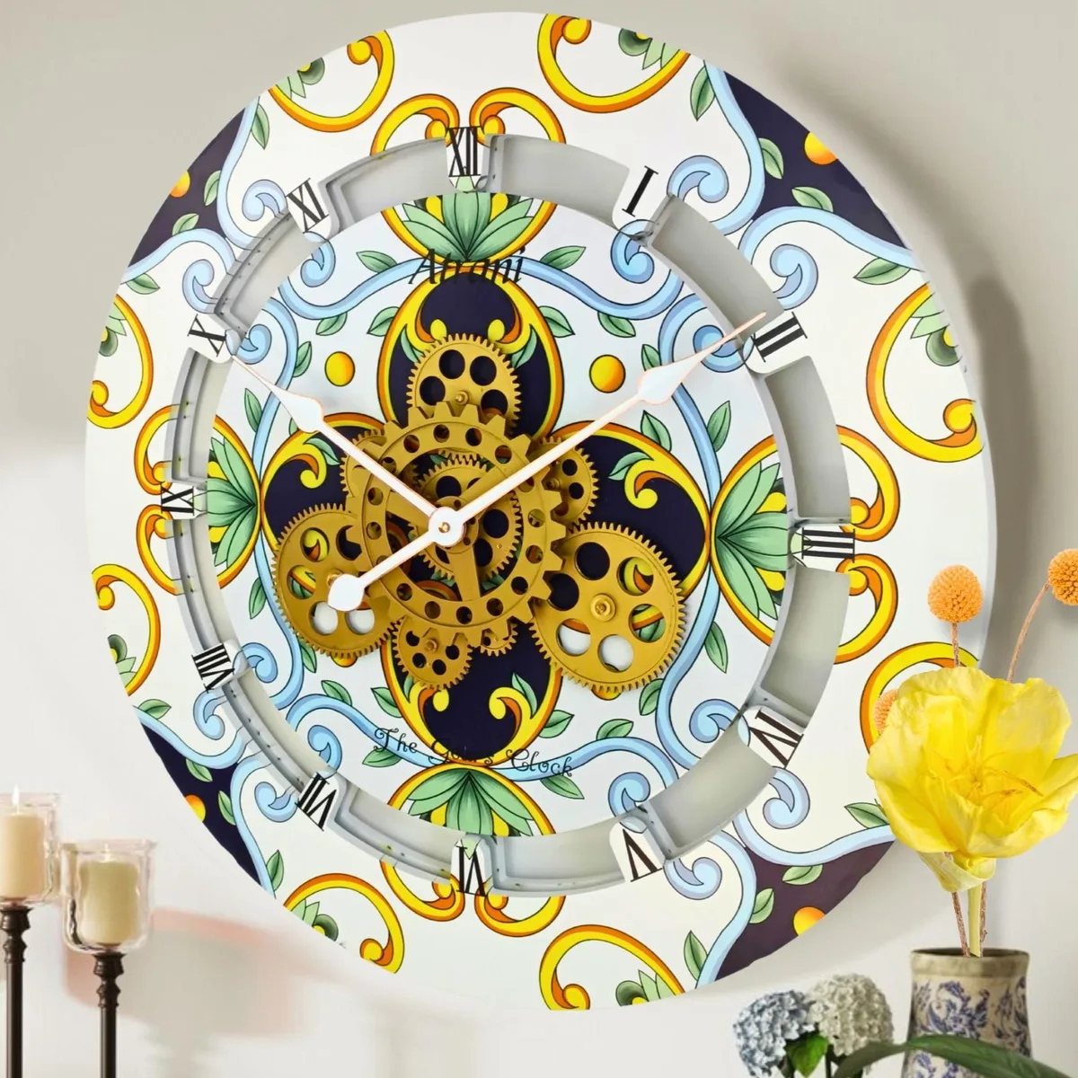 The Gears Clock The Gears Clock Italy Line 24 inch Round Wall Clock — product photo