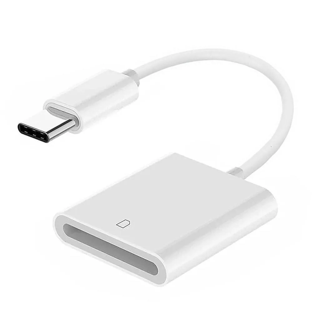 Compact USB-C to SD card reader adapter with matte finish