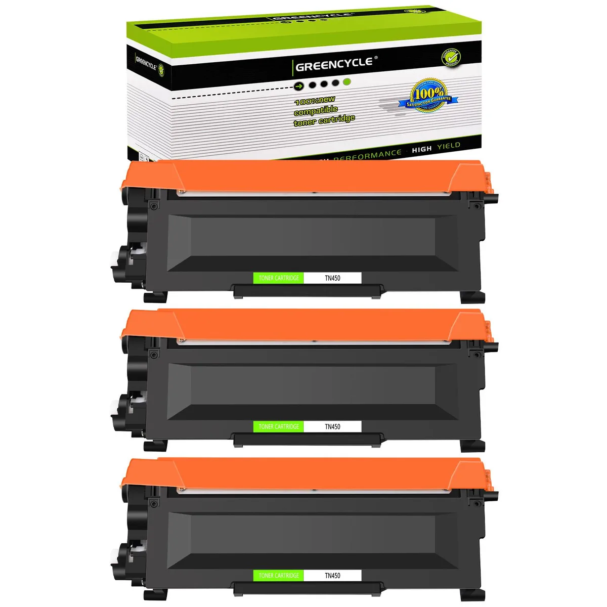 GREENCYCLE GREENCYCLE TN450 TN420 compatible toner cartridge 3 pack black 2600 pages — product photo