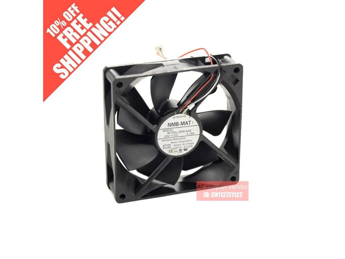 Fans Fans 3610KL-05W-B49 24V .16A 92mm 25mm 3-wire case fan — product photo