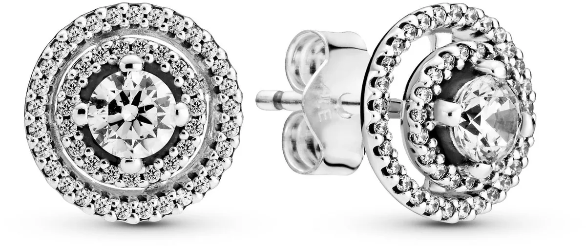 PANDORA PANDORA Sparkling Double Halo Stud Earrings sterling silver — product photo