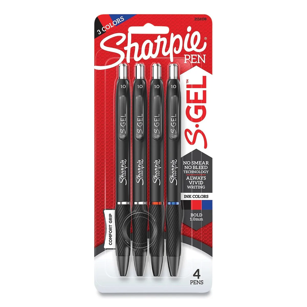 Newell Rubbermaid Newell Rubbermaid 2116198 Sharpie S-Gel 1.0 mm 4-count assorted marker — product photo