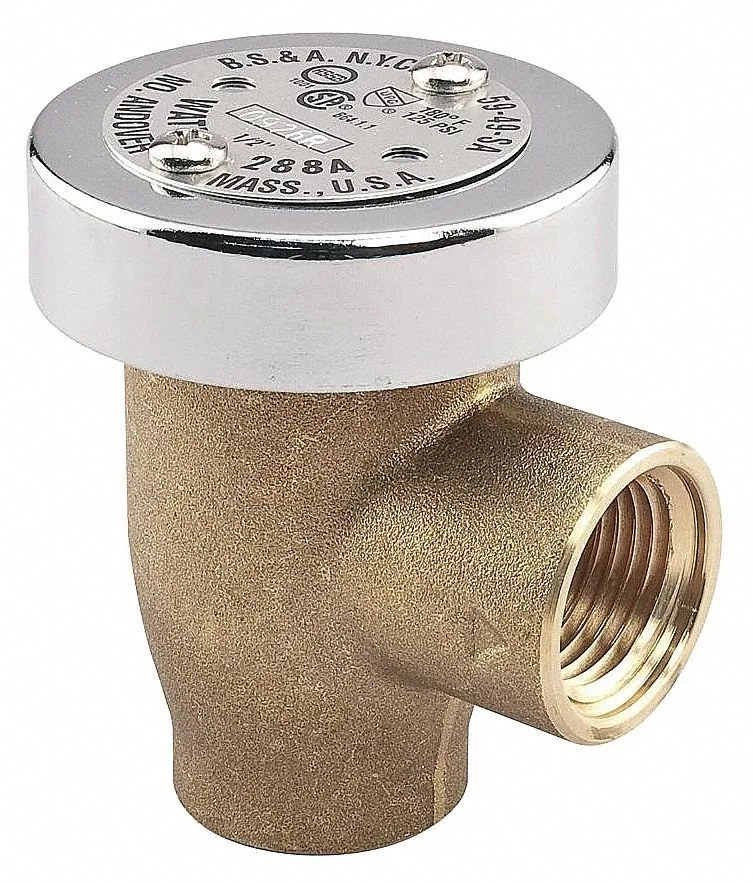 Brass anti-siphon vacuum breaker with NPT threads
