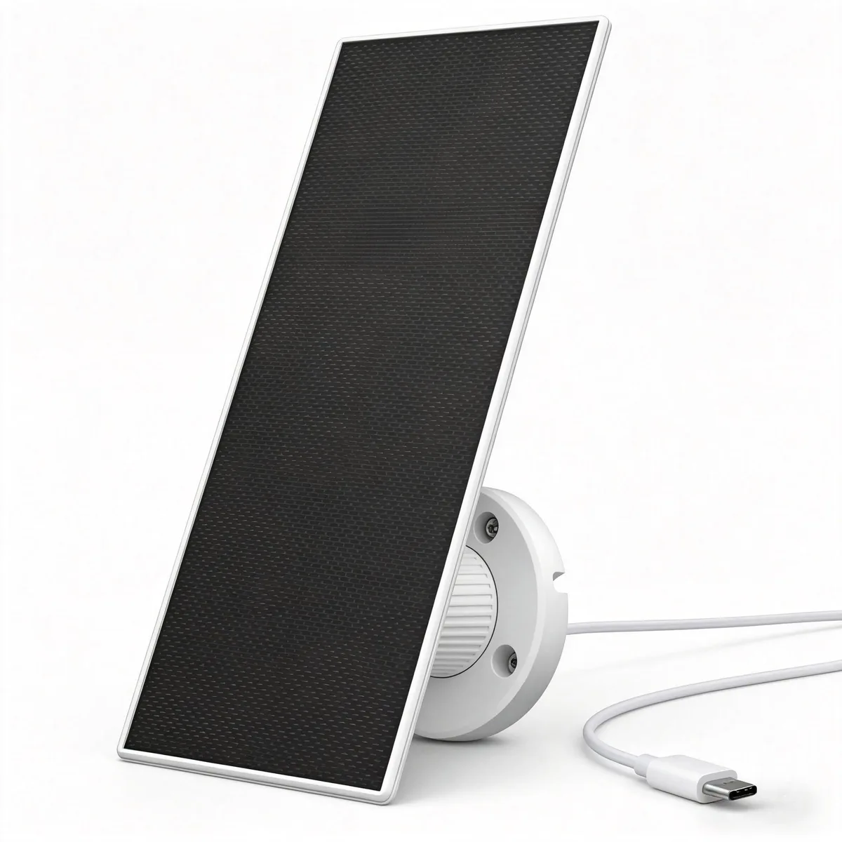White rectangular solar panel 8.0 by 10.0 inches thin profile with adjustable mount