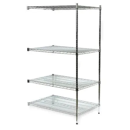 Four-tier chrome wire shelving unit 18 deep 72 wide 63 high