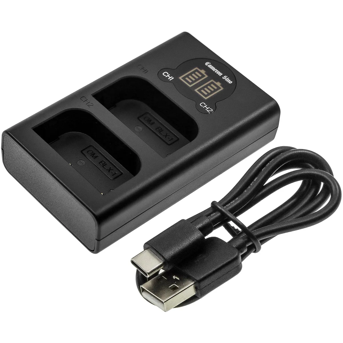 Cameron &amp; Co Cameron &amp; Co DS-DF-LXM100UH dual charger for Olympus OM-1 BLX-1 — product photo