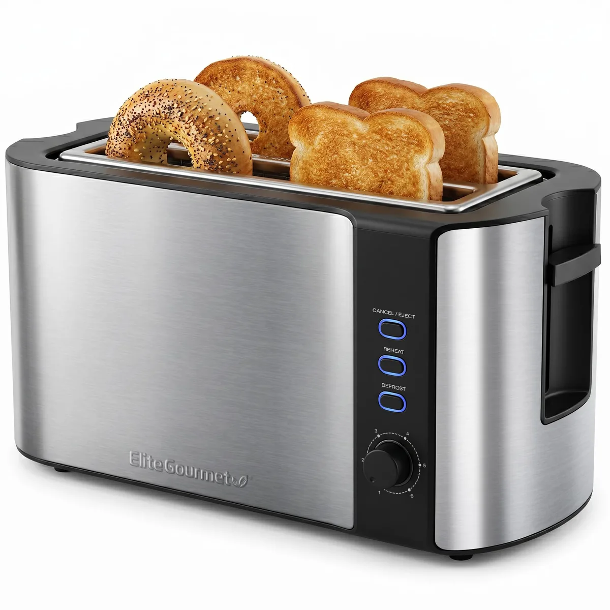  Elite Gourmet ECT-3100 4-Slice Long Slot Toaster Stainless Steel — product photo