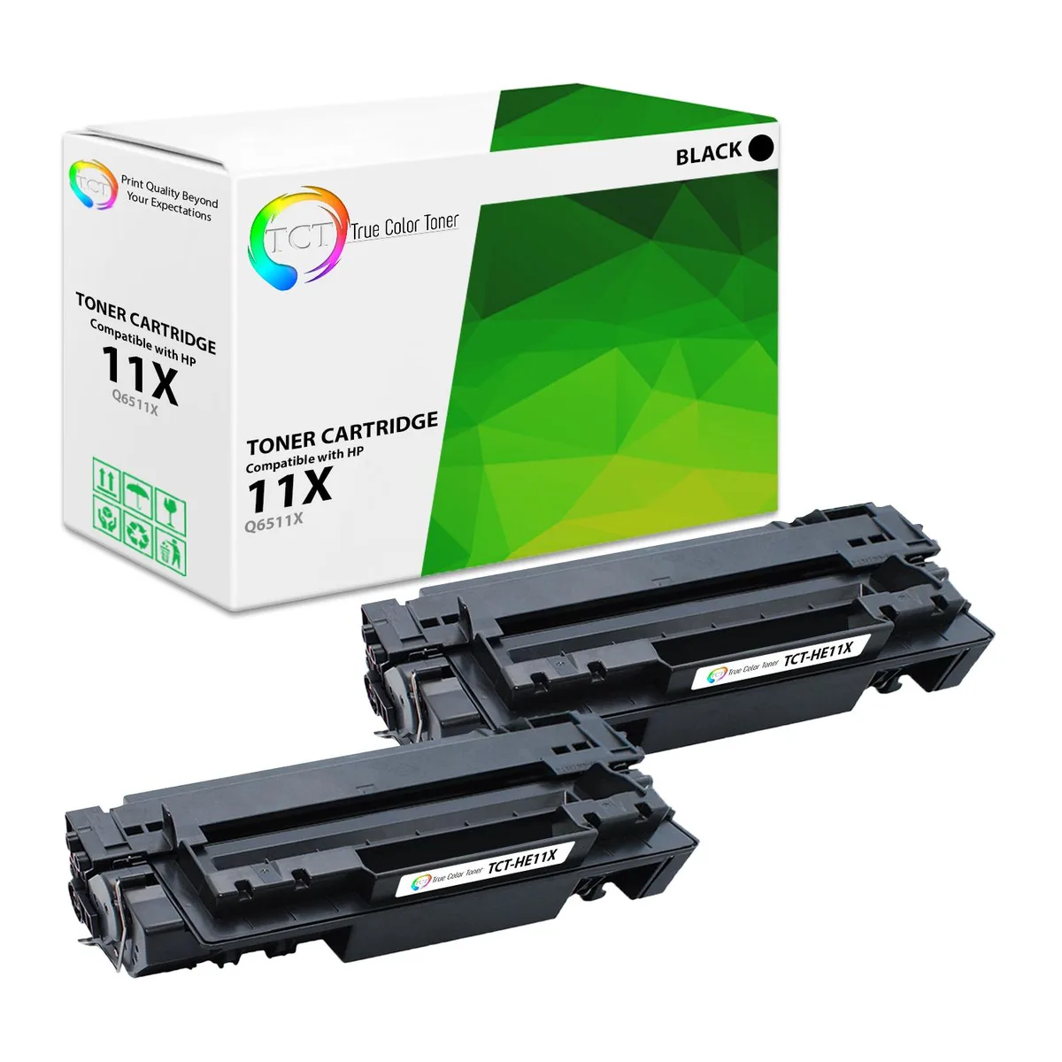 True Color Toner True Color Toner 11X Q6511X Black High Yield Toner Cartridge 2 Pack — product photo