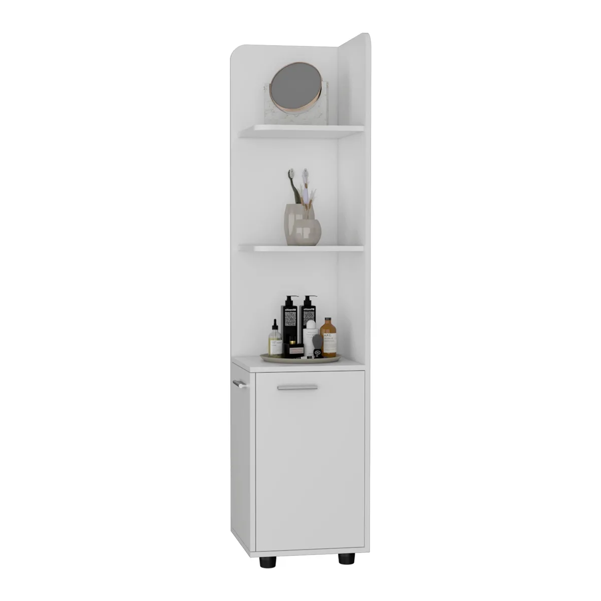 FM FURNITURE FM FURNITURE FM8979MLB Corner Cabinet 3-Tier White MDP 62 14 127 — product photo