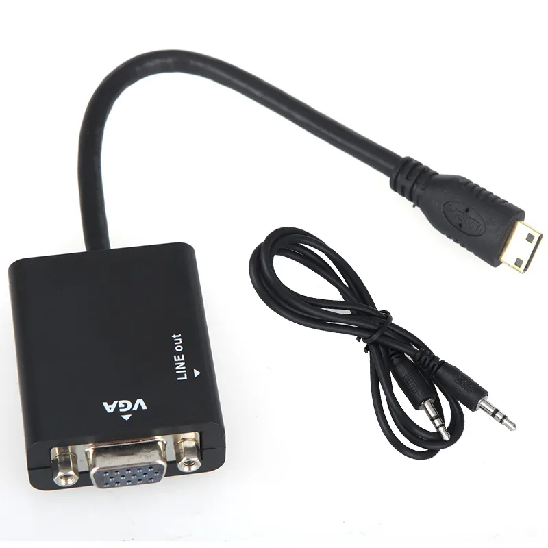 TOMOTOP TOMOTOP Mini HDMI Male to VGA Female Cable 13.5cm 1080p Audio Output — product photo