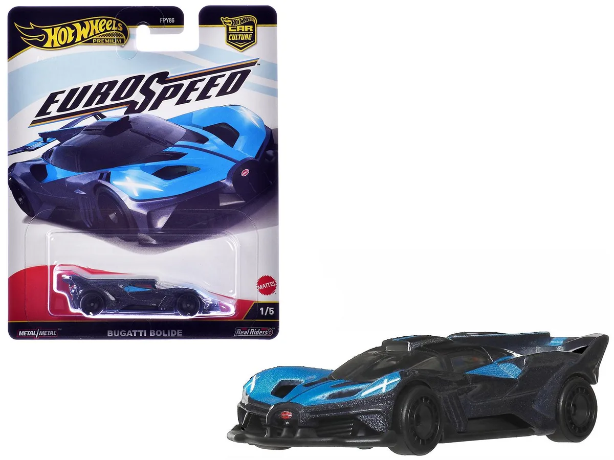 Hot Wheels Hot Wheels Bugatti Bolide Blue Dark Blue Metallic Euro Speed Diecast Car 2.875 inches — product photo