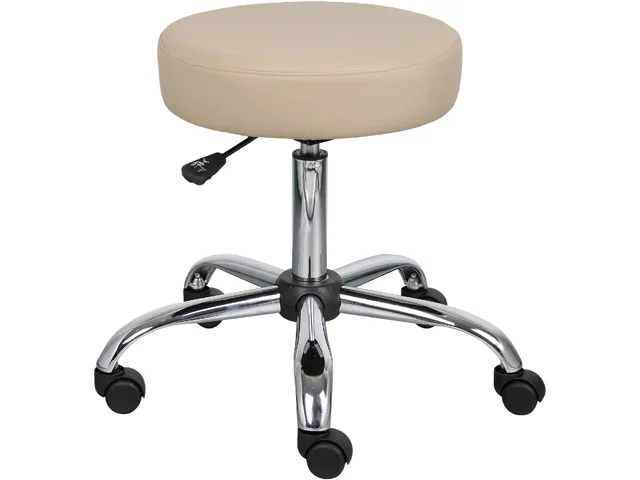 BOSS Office Products BOSS Office Products B240-BG Medical Stool Beige Vinyl Chrome Base 25 Inch office furniture — product photo