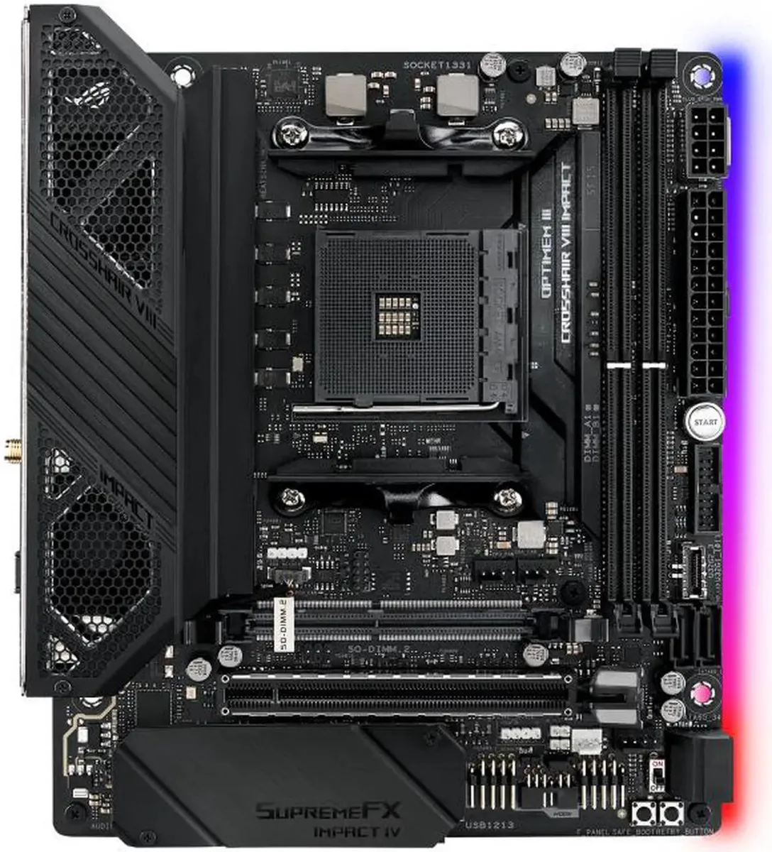 ASUS ASUS ROG Crosshair VIII Impact X570 Mini-ITX AMD motherboard — product photo