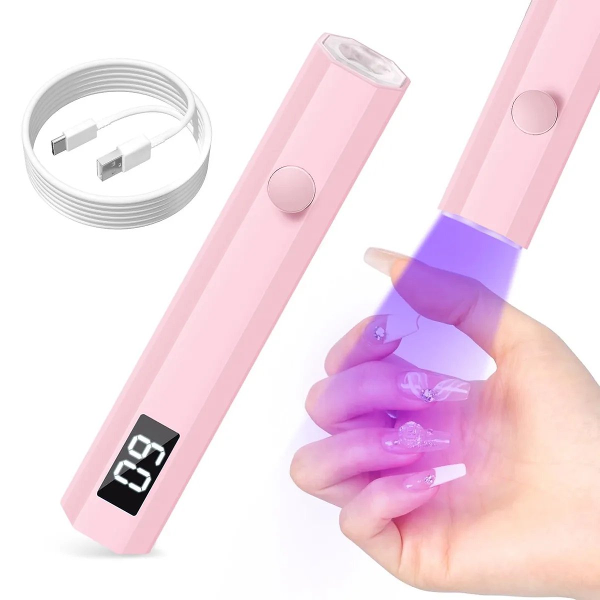 mlogiroa Handheld UV LED Lamp 5 W 4.05 in .8 in .7 in Pink — product photo