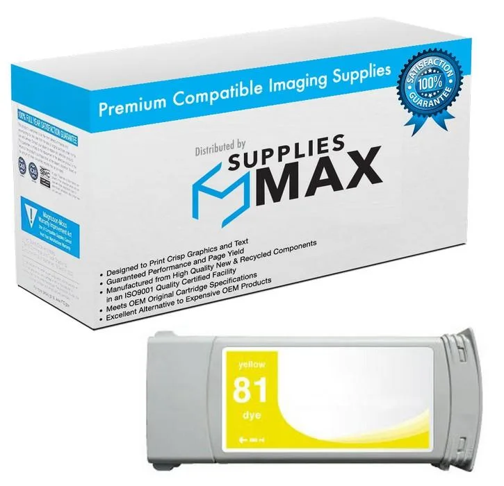 SuppliesMax SuppliesMax HP C4933A Yellow Ink Cartridge 680 ML — product photo
