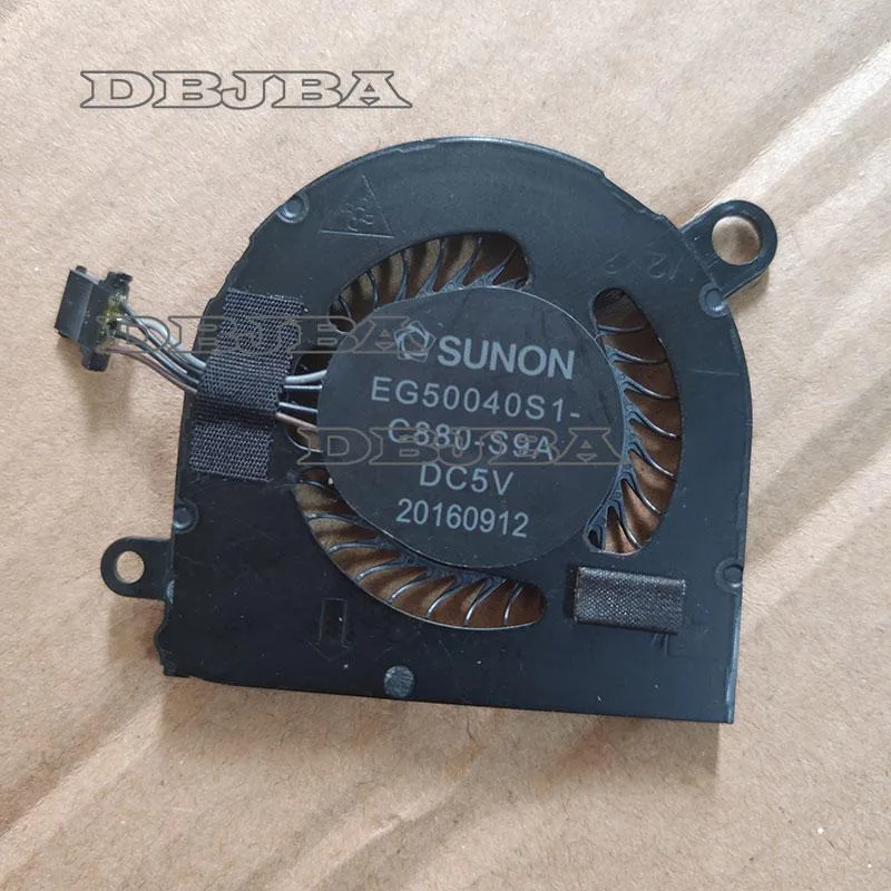 Small black laptop CPU cooling fan with four-wire connector
