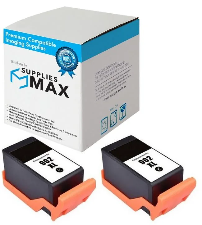 SuppliesMax SuppliesMax HP 902XL Black Ink Cartridge 2 Pack 825 Pages — product photo