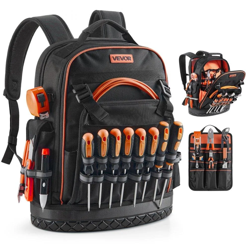 VEVOR VEVOR Tool Backpack 64 Pockets 1680D Oxford PVC Base 14.37x7.67x18.5 in — product photo