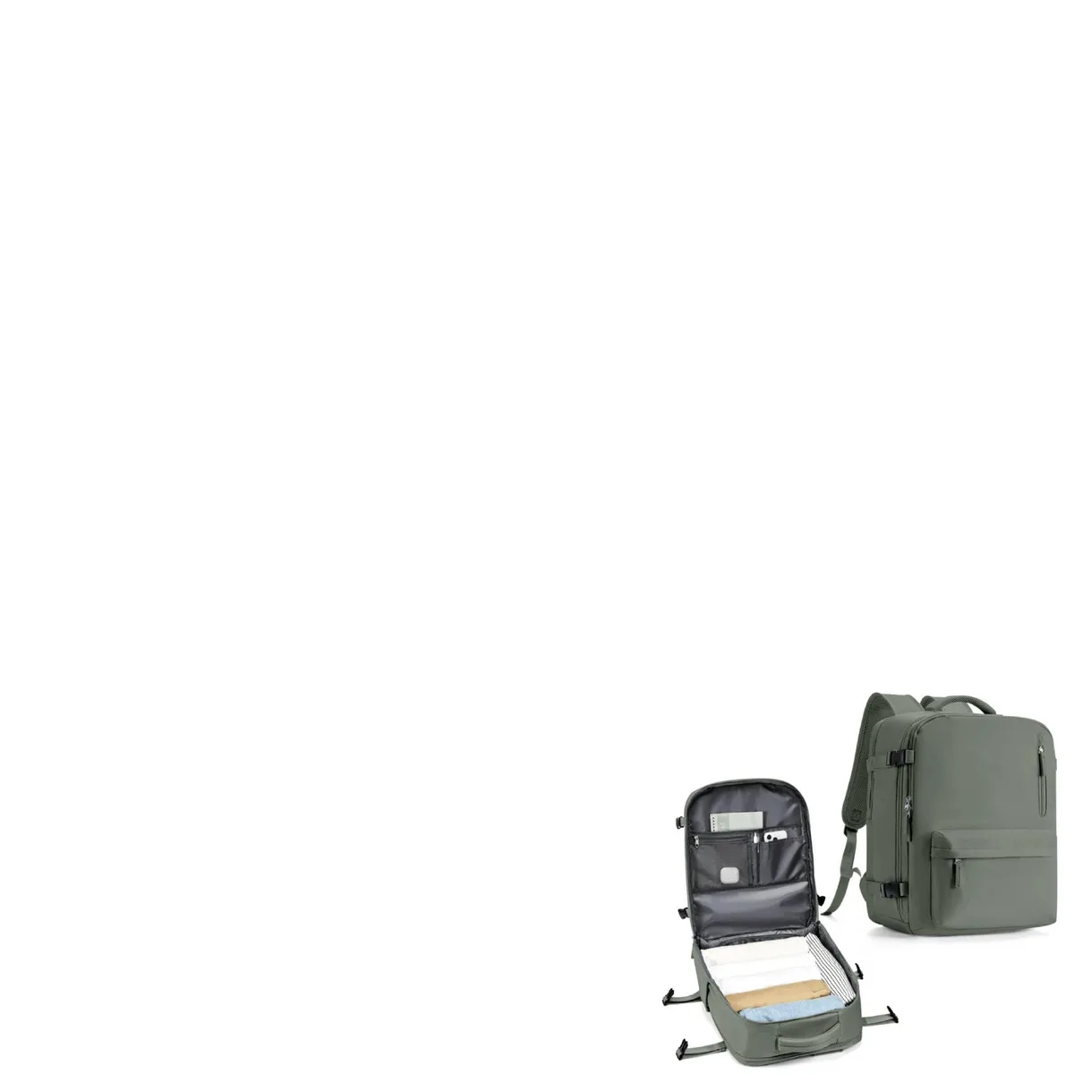 ARCTIC ARCTIC Large Travel Backpack Women Flight Approved 18x14x8 2 in 1 Accessory Green — product photo