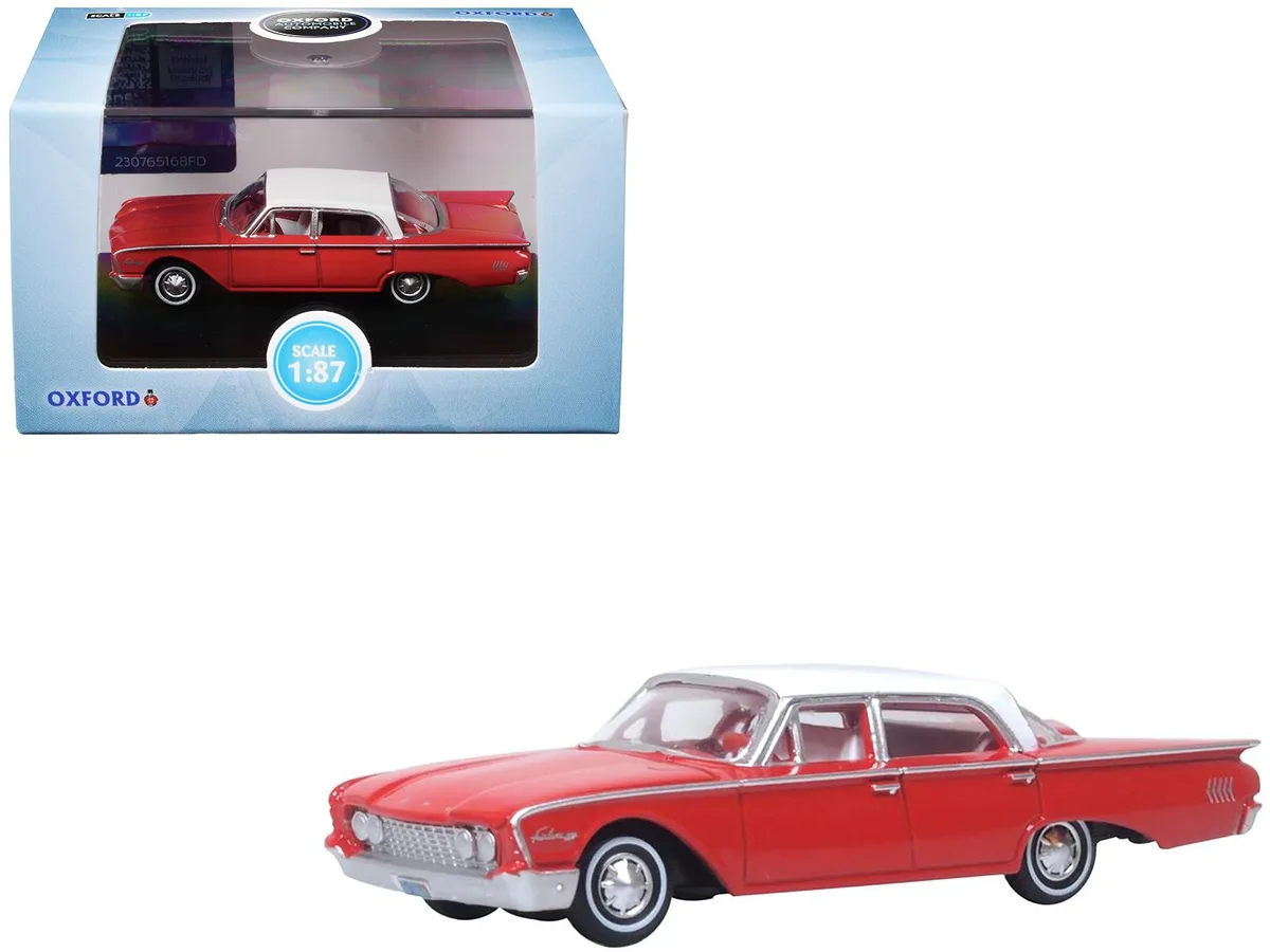 Oxford Diecast Oxford Diecast 1960 Ford Fairlane 500 Monte Carlo Red Corinthian White 1/87 HO — product photo