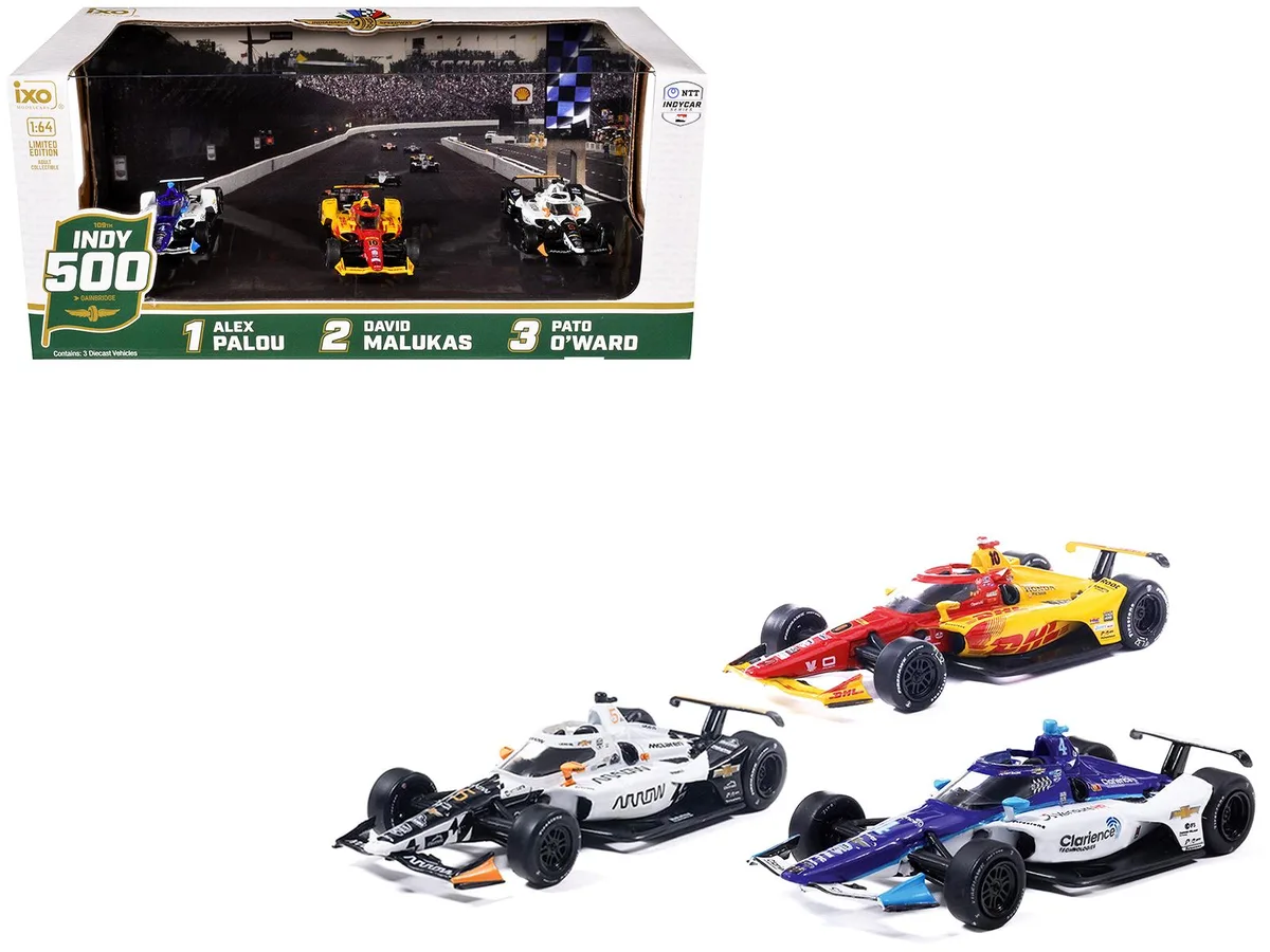 Ixo Models Ixo Models 109th Indianapolis 500 2025 Podium Set 3 IndyCars 1/64 Diecast — product photo