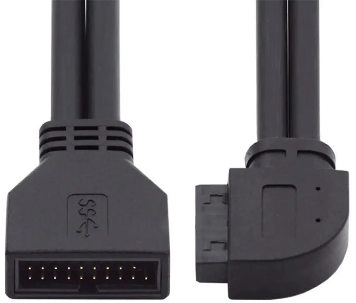 SMUGDESK SMUGDESK 90 Degree USB 3.0 20Pin/19Pin Male to Female Extension Cable — product photo